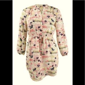 Maison Jules Women’s Pink Floral V-Neck Dress SM